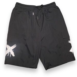 SHEIN Black and casual drawstring shorts